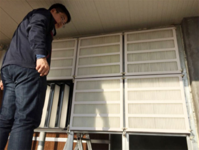 养殖防疫型空气日皮免费视频|养猪场初中高效日皮免费视频|箱式|组合式中效日皮免费视频安装现场实图